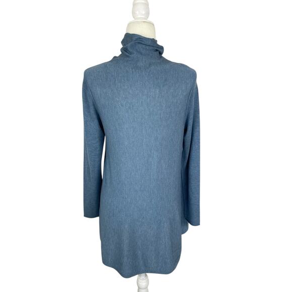 Eileen Fisher Merino Wool Tencel Turtleneck Tunic Sweater Size Small Minimalist - Picture 4 of 8